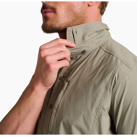 KUHL Men's Driftr Short-Sleeve Shirt /Small Spanish Moss UPF 50+New - Picture 5 of 13